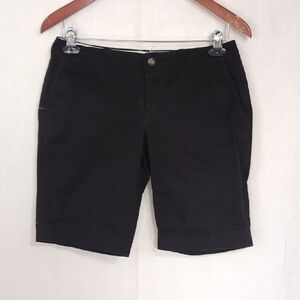 Old Navy Perfect Bermudas Black Cotton Blend Shorts Size 6